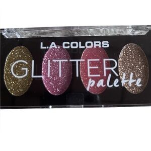 L.A. Colors Glitter Eyeshadow Palette - Gold, Pink, Brown